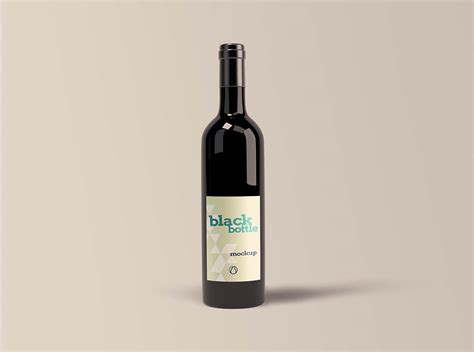 Black Bottle Mockup