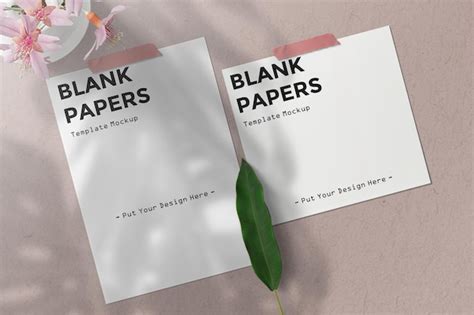 Premium PSD | Blank white papers template mockup