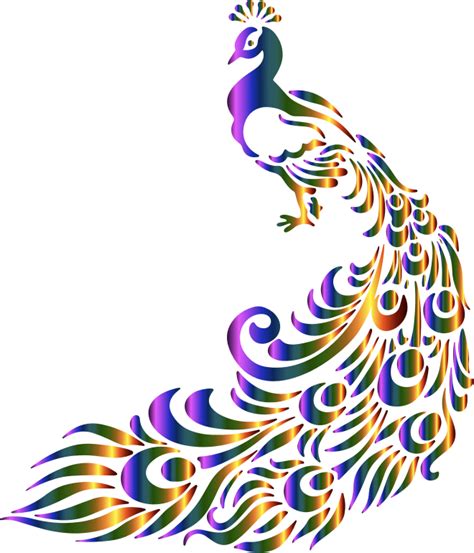 Clipart - Colorful Peacock