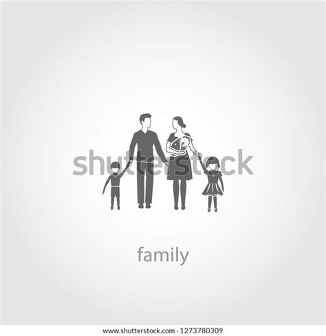 Illustration Family Icon Family Silhouette Stock Vector (Royalty Free ...