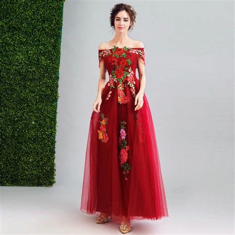 Red Prom Dress Off Shoulder Prom Evening Gown - Cheap Prom Dress,Evening Dress & Wedding Dress ...