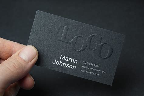 Embossed Business Card PSD Mockup — Free Mockup World