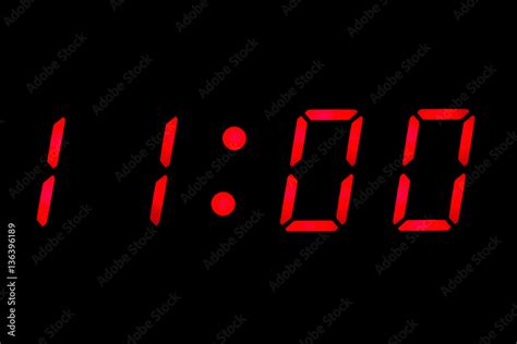 Digital clock showing eleven o'clock Stock Photo | Adobe Stock