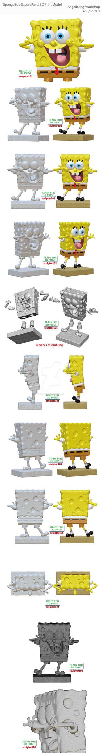 SpongeBob SquarePants 3D Print Model by sculptor101 on DeviantArt