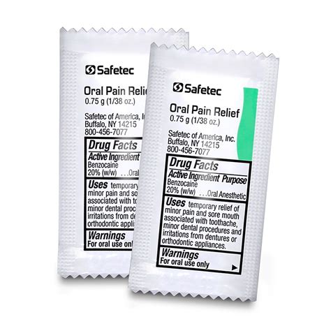 Oral Pain Relief Single-Use Packets | Safetec