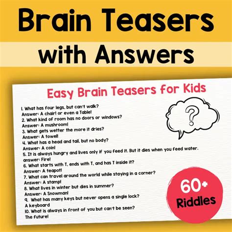 Brain Teasers For Kids Riddles