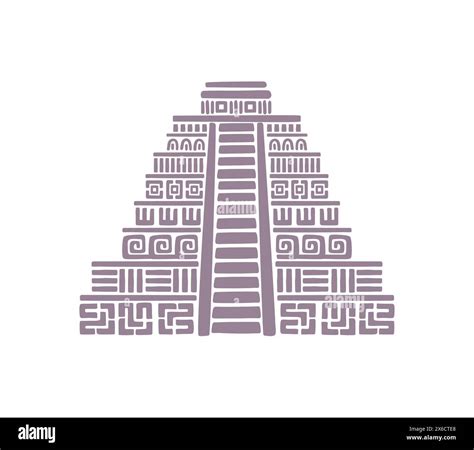 Aztec pyramid, Mayan and Inca tribal totem, ancient Mexican civilization vector symbol ...