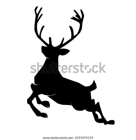 Silhouette Illustration Jumping Deer Stock Vector (Royalty Free ...