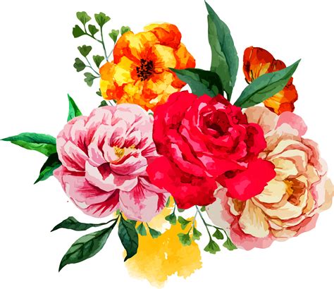 Watercolor Bouquet Transparent Images - PNG Play