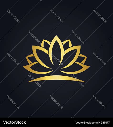 Lotus flower beauty gold logo Royalty Free Vector Image