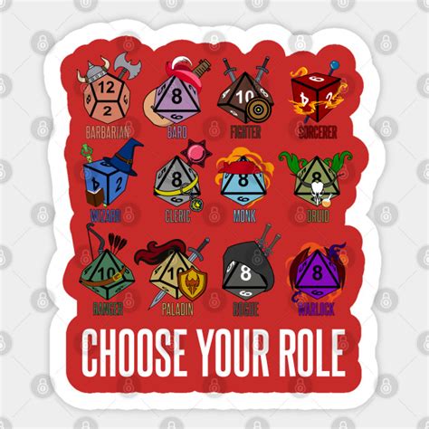 D&D Character Class Hit Dice - Dungeons And Dragons - Sticker | TeePublic