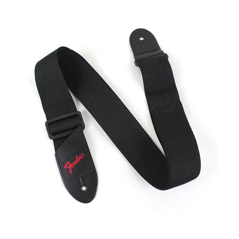 Fender Original Black polyester Guitar Strap With Red Fender Logo P-GSF ...