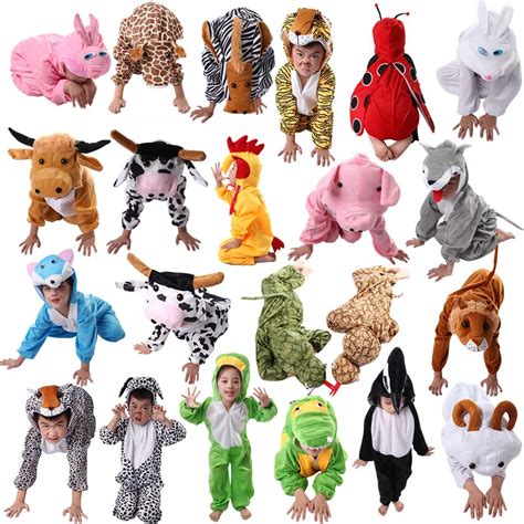 Cartoon Children Kids Animal Costume Cosplay Clothing Dinosaur Tiger ...