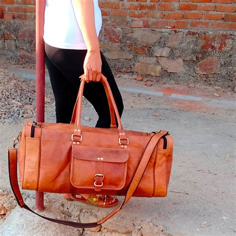 Leather Duffel Bag Men Personalized Duffle Bag Overnight - Etsy