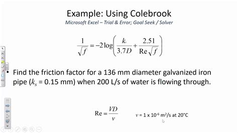 Colebrook White Equation - Tessshebaylo