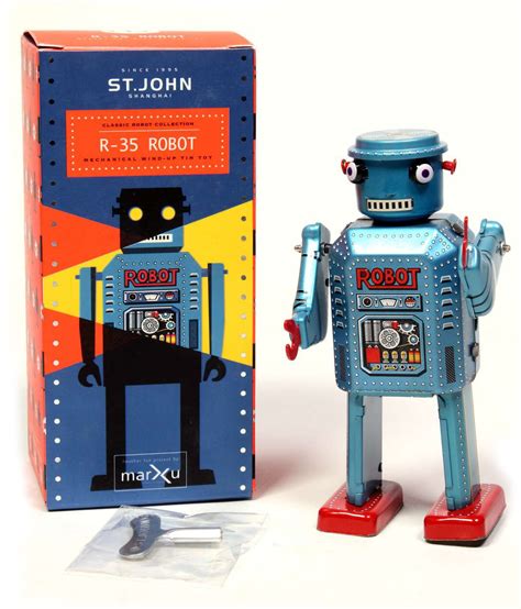 Retro Wind Up Walking MAGIC GIRL Robot Vintage Clockwork Mechanical Tin Toy Robots, Monsters ...