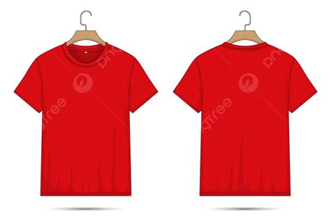 Front And Back Red T Shirt Mockup, T Shirts, Mock Up T Shirts, Red PNG ...