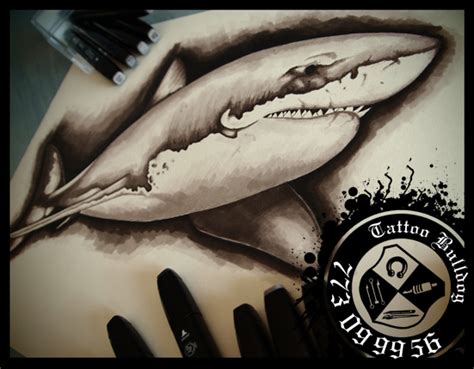 Great white shark tattoo sketch by TattooBulldog on DeviantArt