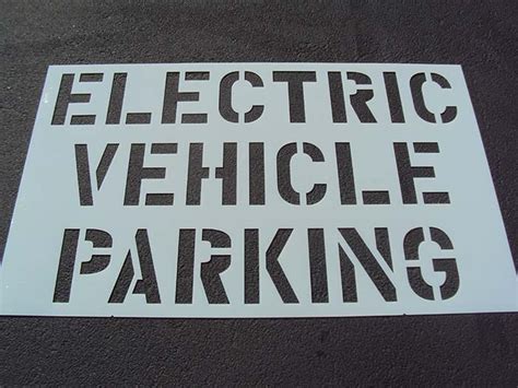 ELECTRIC VEHICLE PARKING Parking Lot Stencil By American Striping