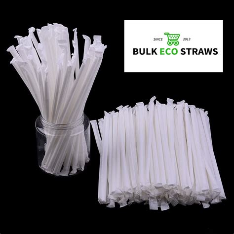 Black Solid Paper Eco Straws Individually Wrapped - Normal length 200mm/6mm - Individual Sleeved ...