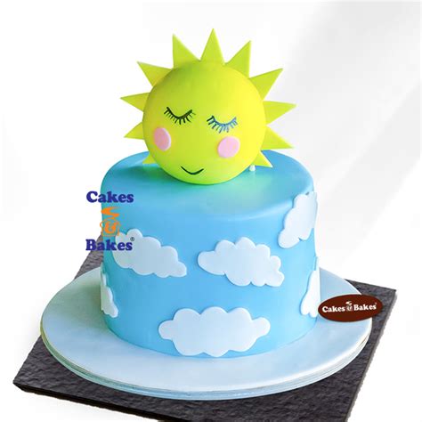 Sunny and Clouds Theme Cake