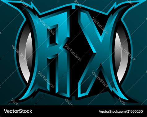 Initial rx logo design rx logo design Royalty Free Vector