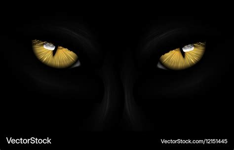 Yellow eyes black panther Royalty Free Vector Image