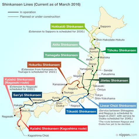 Japan's High-Speed Shinkansen Route Map