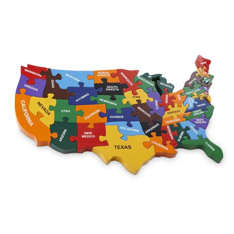 Handmade Wooden Map Of USA Puzzle By Wood Like To Play Ltd