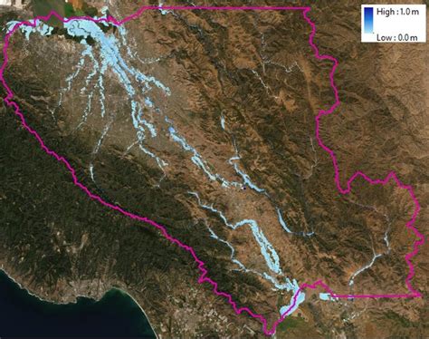 100 yr flood hazard map for Santa Clara County based on HAZUS flood model. | Download Scientific ...