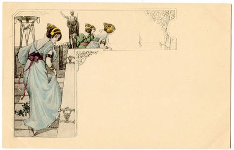 Antique Rare Postcard Colored Art Nouveau Auction