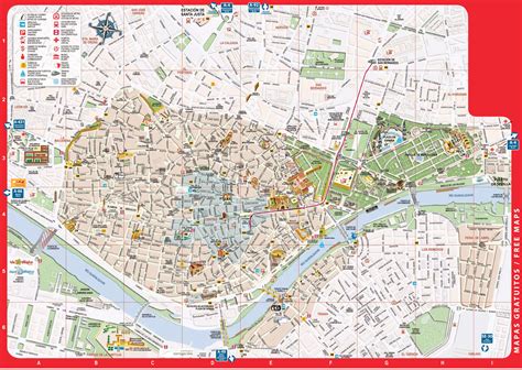 Seville Attractions Map PDF - FREE Printable Tourist Map Seville, Waking Tours Maps 2020