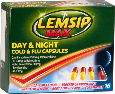 Lemsip Max Day & Night Cold & Flu Capsules 16pk