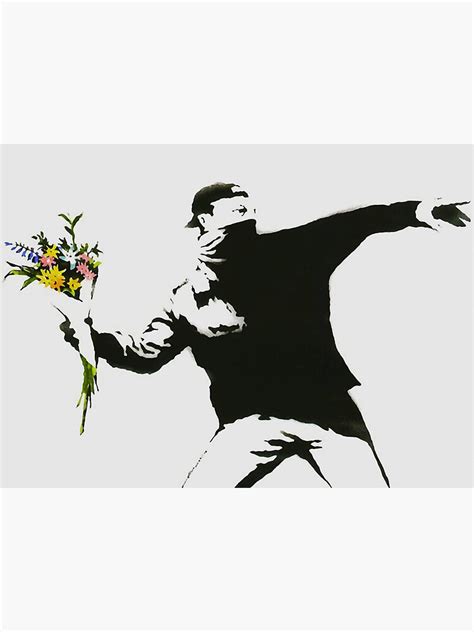 "Banksy Flower Thrower Graffiti" Sticker for Sale by geekuniverse | Redbubble