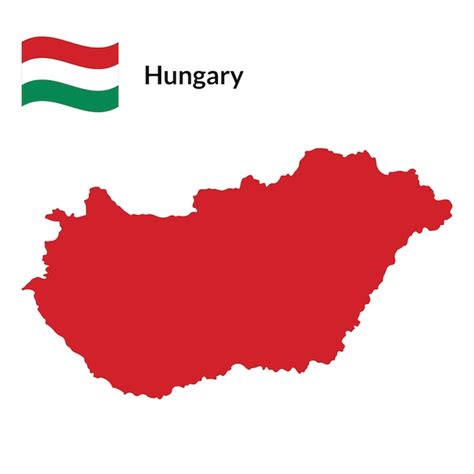 Premium Vector | Map of hungary with hungarian national flag