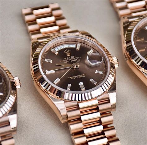 Rolex Day-Date 40 Chocolate/18k Rose Gold G 40mm - Slaylebrity