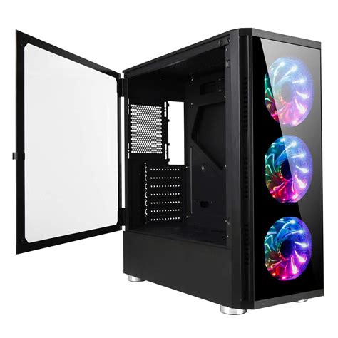 GOLDEN FIELD Z20 Computer Case with 3 RGB Fans Mid Tower Gaming PC Case ...