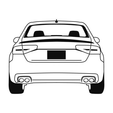 Car Back View Drawing