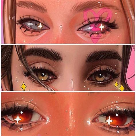 Digital Art by @bluesssatan eyes eye drawing draw tutorial anime flash glitter stars cute ...