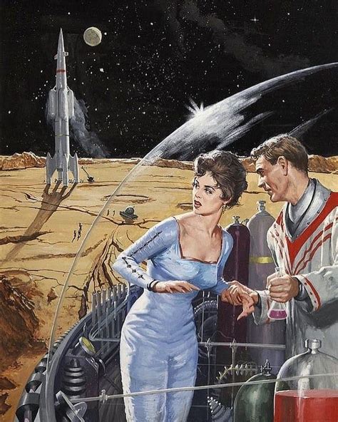 Retro Vintage Sci fi art sci-fi 40s 50s 60s magazine space universe fantasy cyber futuristic ...