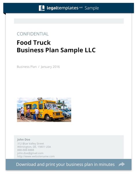 Food Truck Business Plan - 9+ Examples, Format, Pdf