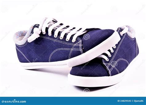 Blue snickers stock image. Image of leather, shoelace - 24829545