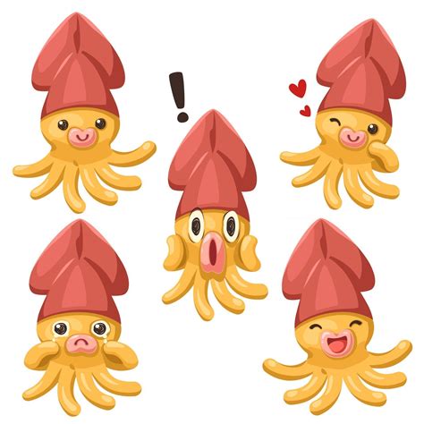 cute funny squid in cartoon character background vector illustration 2915930 Vector Art at Vecteezy