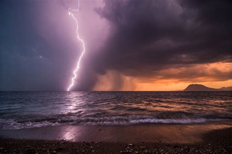 storm, Lightning, Beach, Sea, Night, Ocean, Rain Wallpapers HD ...