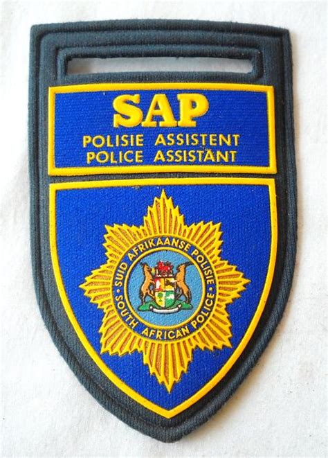 South African Police Services - SAP-POLICE ASSISTANT-RUBBERISED TUPPERWARE SHOULDER BADGE-SOUTH ...