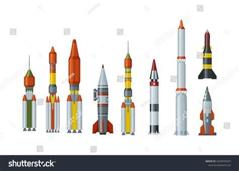 Military Missilery Rocket Different Types Set Stock Vector (Royalty Free) 2029426037 | Shutterstock