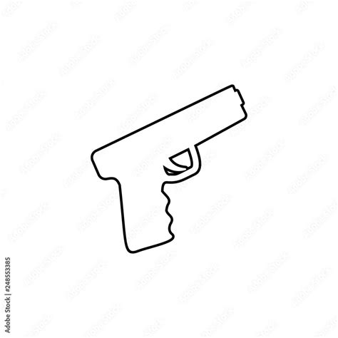 gun, pistol, handgun, weapon icon. Simple thin line, outline vector of Ban icons for UI and UX ...