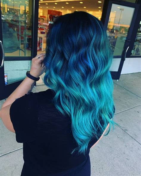 aqua goddess | Blue ombre hair, Teal hair, Dark teal hair