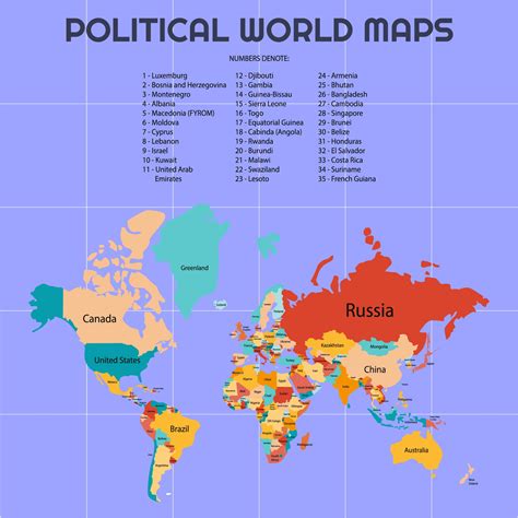 4 Best Images of Printable World Map Showing Countries - Kids World Map with Countries ...