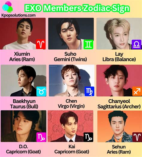 What Are EXO Members' Zodiac Signs? - K-pop Solutions